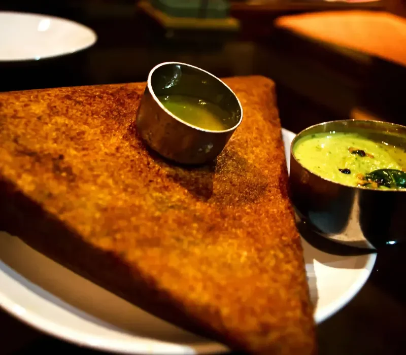 MTR Sydney masala dose served with chutney and sambar